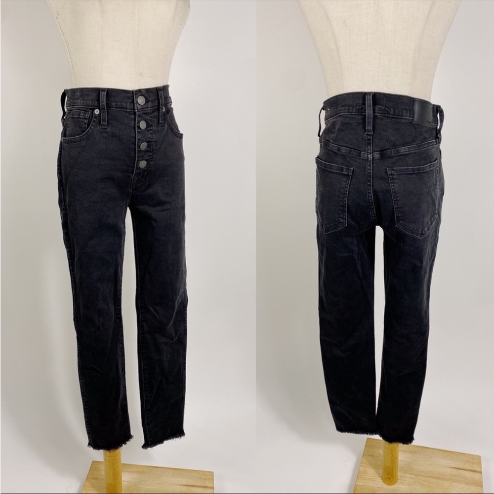 MADEWELL 10” High Rise Skinny Button Fly Black Jeans Womens 27P